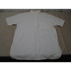 Vintage Deva Life Wear Handmade Boho Quarter Button Shirt White Pure Cotton Sz M